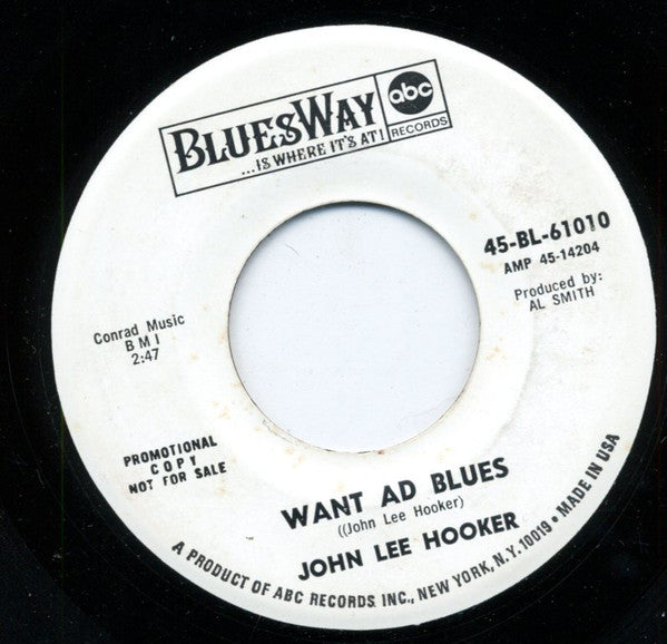 John Lee Hooker : The Motor City Is Burning (7", Single, Promo)