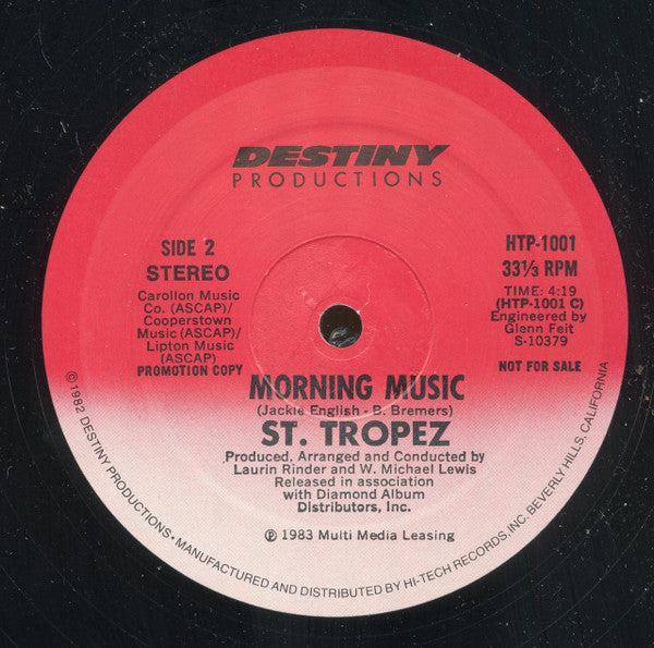 Saint Tropez : Morning Music (12", Single, Promo)
