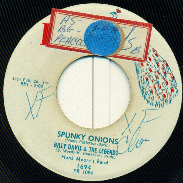 Billy Davis & The Legends, The Hank Moore's Band : Goodbye Jesse / Spunky Onions (7", Single)