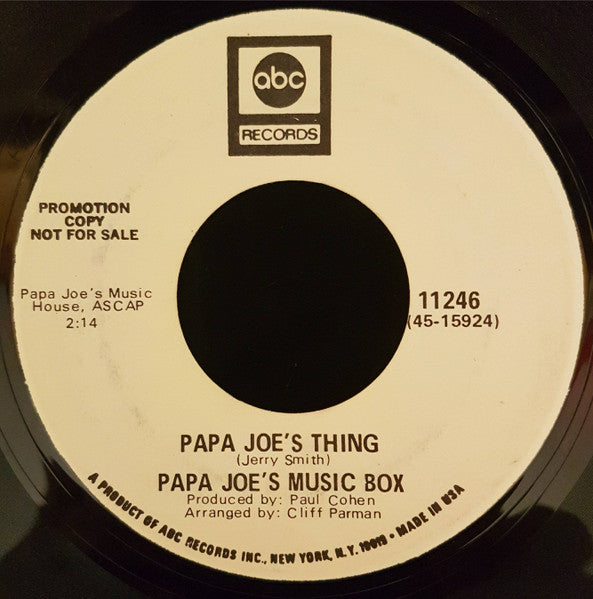 Papa Joe's Music Box : Jean (7", Single, Promo)