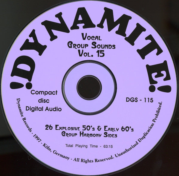 Various : Dynamite Group Sounds Vol. 15 - 26 Explosive Group Harmony Sides! (CD, Comp)