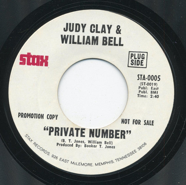 Judy Clay & William Bell : Private Number (7", Promo, Styrene)