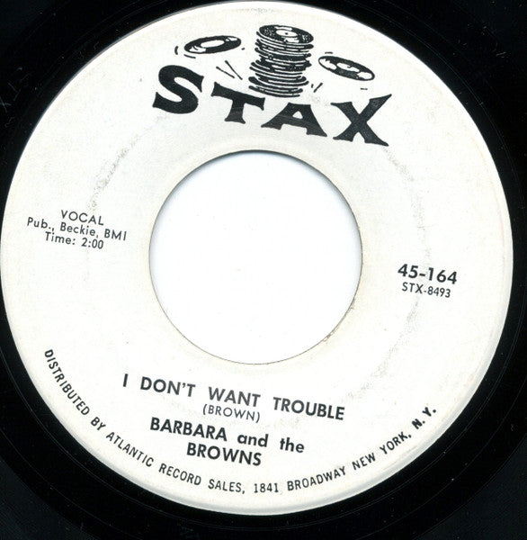 Barbara & The Browns : My Lover / I Don't Want Trouble (7", Single, Promo)