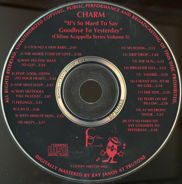 Charm (20) : Its So Hard To Say Goodbye To Yesterday (CD, Album, RE, RM)