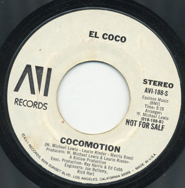 El Coco : Cocomotion (7", Single, Promo, Styrene)