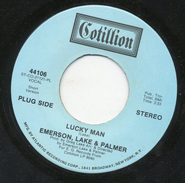 Emerson, Lake & Palmer : Lucky Man (7", Single, Mono, Promo, Pla)