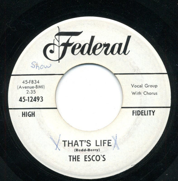 The Escos : Shame, Shame, Shame (Shame On You) / That's Life (7", Single)