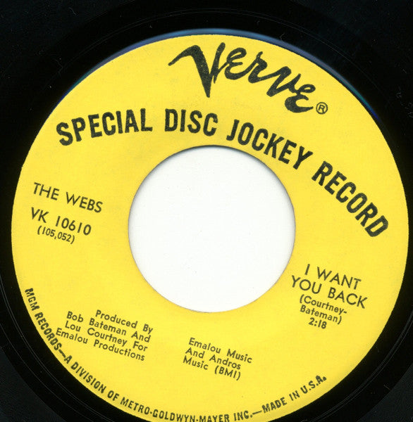 The Webs : We Belong Together / I Want You Back (7", Single, Promo, Yel)