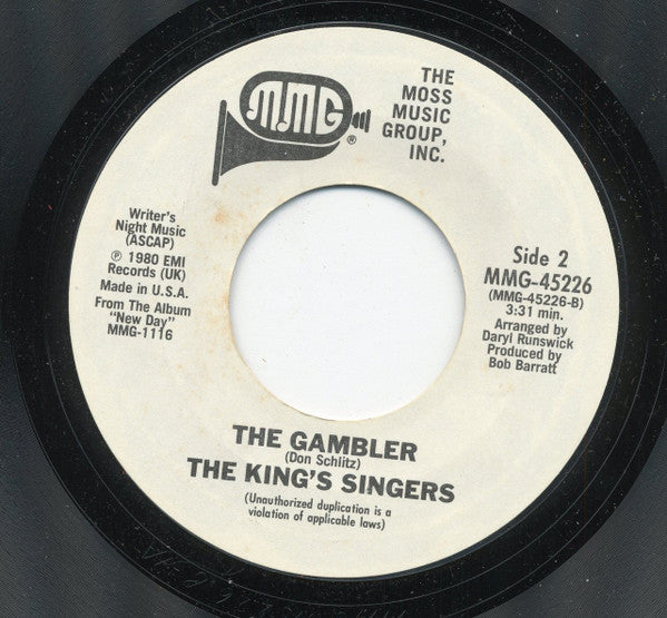 The King's Singers : Money, Money, Money / Summer Nights (From "Grease") / The Gambler (7", Styrene)