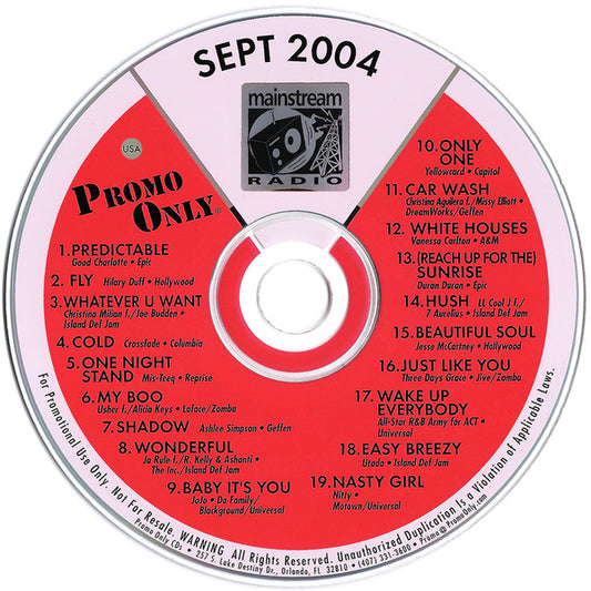 Various : Promo Only - Mainstream Radio September 04 (CD, Comp, Promo)