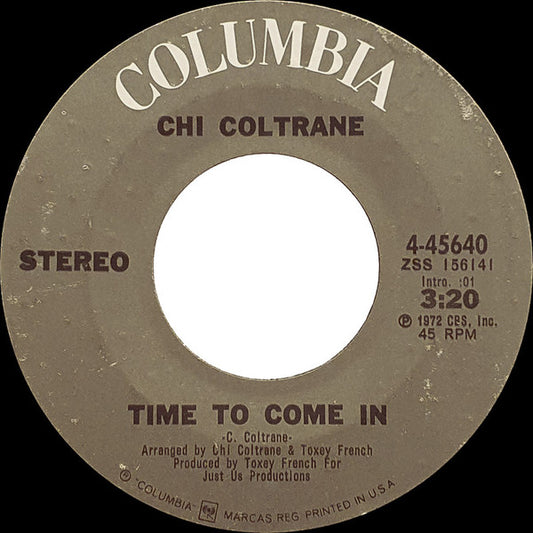 Chi Coltrane : Thunder And Lightning (7", Single, Styrene, Pit)