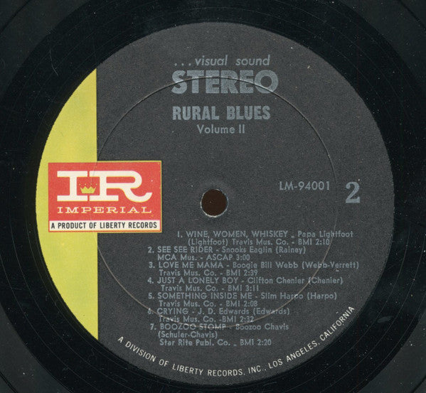 Various : Rural Blues Vol 2: Saturday Night Function (LP, Comp)