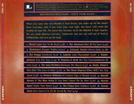 Various : Legacy's Rhythm & Soul Series (CD, Comp, Promo)