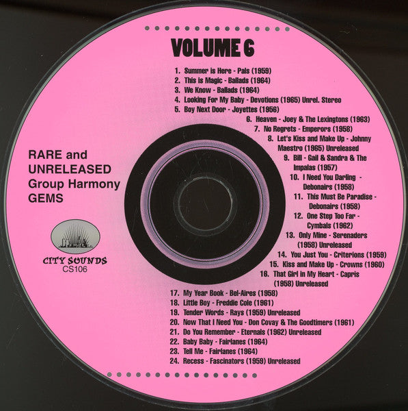 Various : Rare & Unreleased Group Harmony Gems Vol. 6 (CD, Comp)