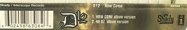 D12 : How Come (CD, Single)