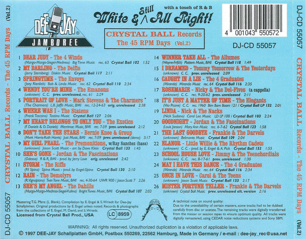 Various : Crystal Ball Records - The 45 RPM Days (Vol. 2) (CD, Comp)