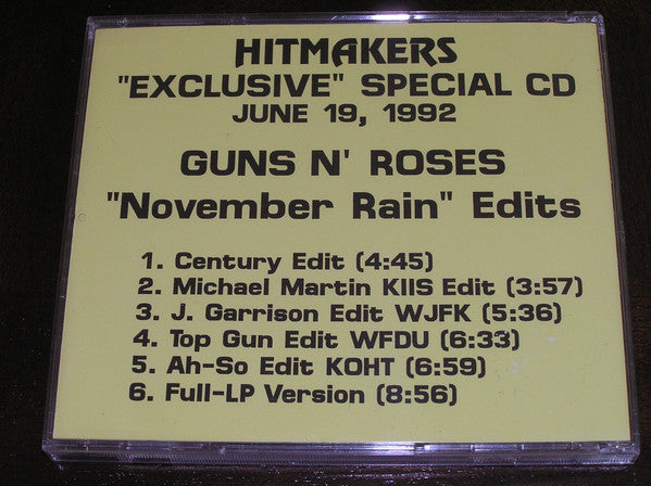 Guns N' Roses : November Rain (Edits) (CD, Maxi, Promo)