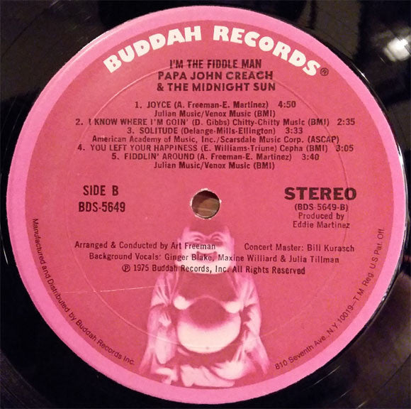 Papa John Creach & The Midnight Sun : I'm The Fiddle Man (LP, Album, Mon)