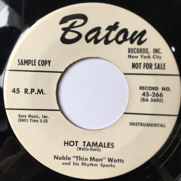 Noble "Thin Man" Watts & His Rhythm Sparks : Flap Jack / Hot Tamales (7", Promo)