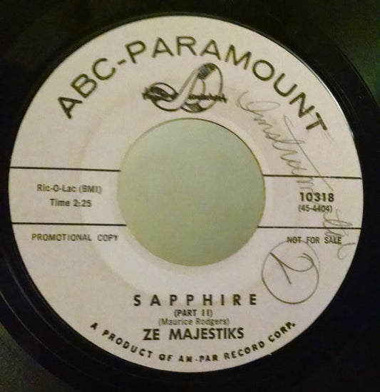 Ze-Majestics : Sapphire (7", Promo, Styrene)