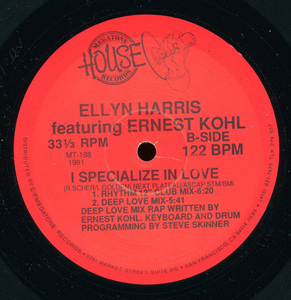 Ellyn Harris Featuring Ernest Kohl : I Specialize In Love (12")