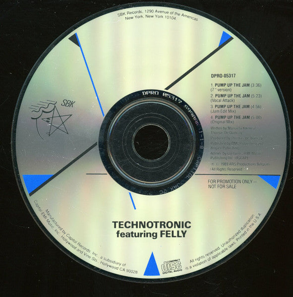 Technotronic Featuring Felly : Pump Up The Jam (CD, Maxi, Promo)