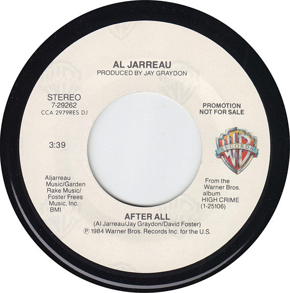 Al Jarreau : After All (7", Single, Promo, 3:3)