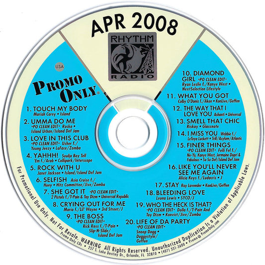 Various : Promo Only Rhythm Radio: April 2008 (CD, Comp, Promo)