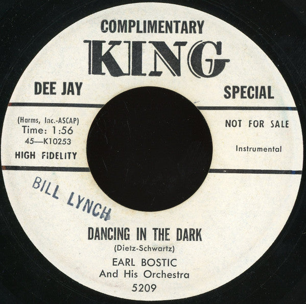 Earl Bostic And His Orchestra : La Cucaracha Cha Cha / Dancing In The Dark (7", Single, Promo)