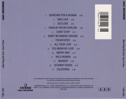 Albert King / Otis Rush : Door To Door (CD, Comp, Club, RE)