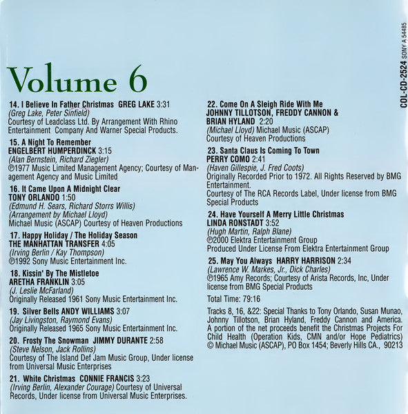 Various : WCBS FM101.1 The Ultimate Christmas Album Volume 6 (CD, Comp)