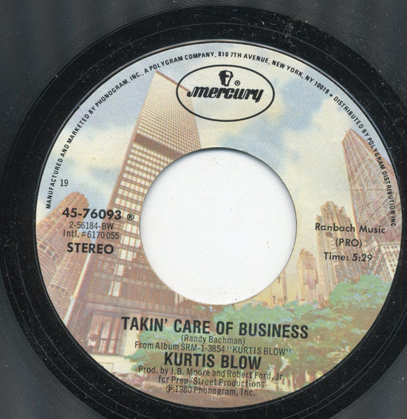 Kurtis Blow : Hard Times (7", Styrene, 19,)