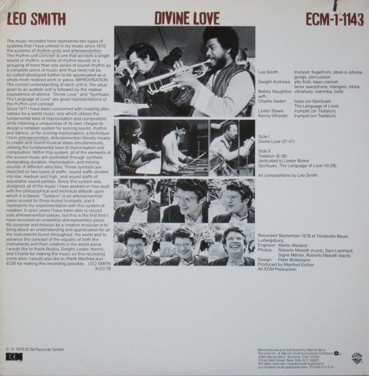 Wadada Leo Smith : Divine Love (LP, Album)