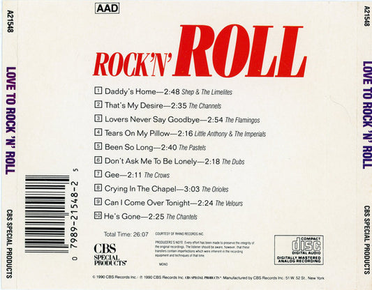 Various : Love To Rock 'N' Roll (CD, Comp)