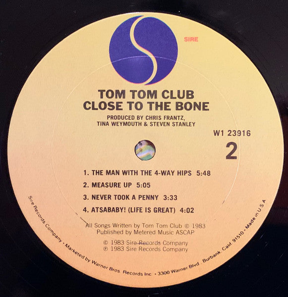 Tom Tom Club : Close To The Bone (LP, Album, Club)