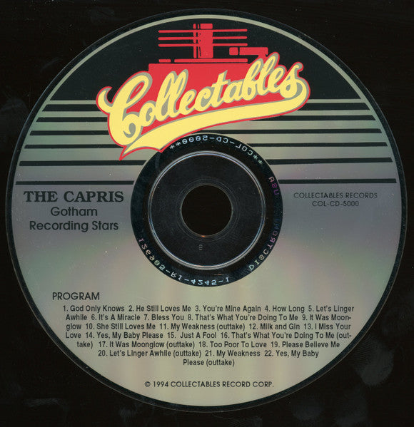 The Capris (2) : Gotham Recording Stars (CD, Comp)