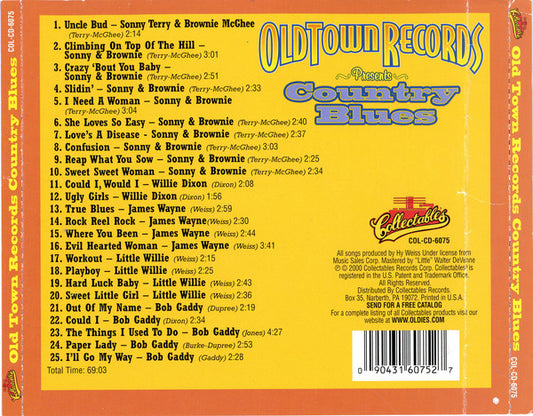 Various : Old Town Records Presents Country Blues (CD, Comp)