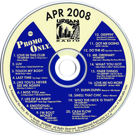 Various : Promo Only Urban Radio: April 2008 (CD, Comp, Promo)