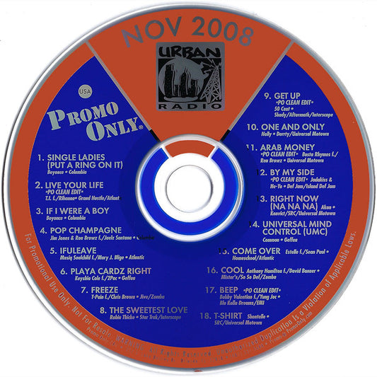 Various : Promo Only Urban Radio: November 2008 (CDr, Comp, Promo)