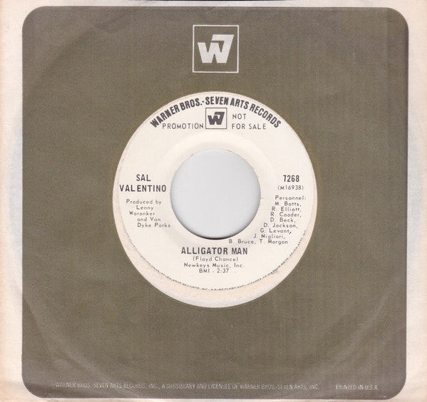 Sal Valentino : Alligator Man (7", Promo)