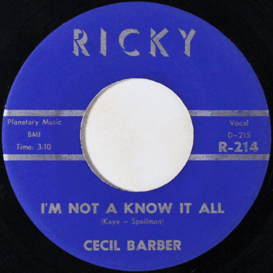 Cecil Barber : You Can Make It If You Try / I'm Not Know It All (7", Single)
