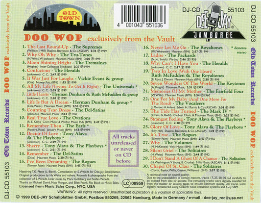 Various : Old Town Records DOO WOP Exclusively From The Vault (CD, Comp)