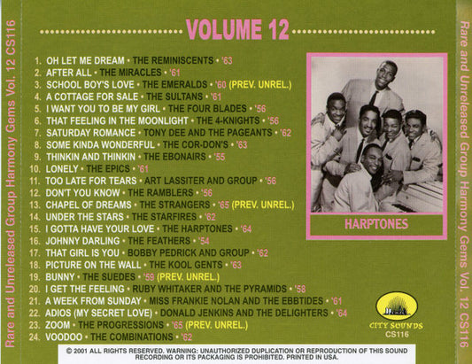 Various : Rare & Unreleased Group Harmony Gems Vol. 12 (CD, Comp)