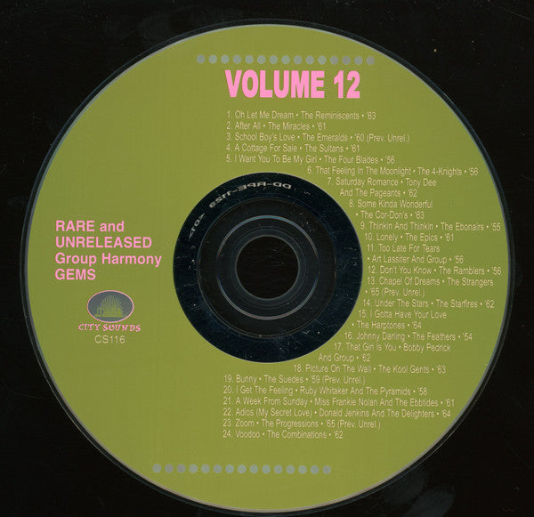 Various : Rare & Unreleased Group Harmony Gems Vol. 12 (CD, Comp)