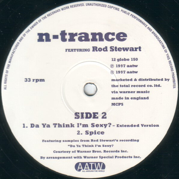 N-Trance Featuring Rod Stewart : Da Ya Think I'm Sexy? (12")