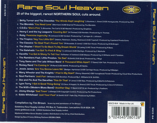 Various : Rare Soul Heaven (21 Of The Biggest, Rarest Northern Soul Cuts Around) (CD, Comp)