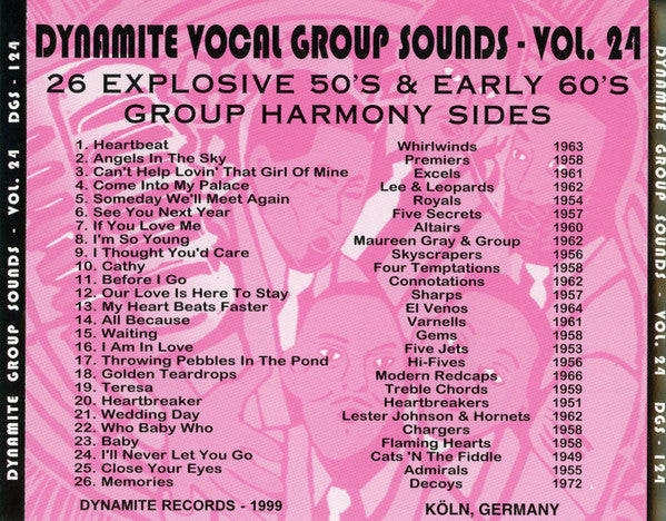 Various : Dynamite Group Sounds Vol. 24 - 26 Explosive Group Harmony Sides (CD, Comp)