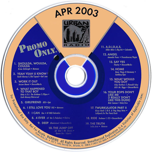 Various : Promo Only Urban Radio: April 2003 (CD, Comp, Promo)