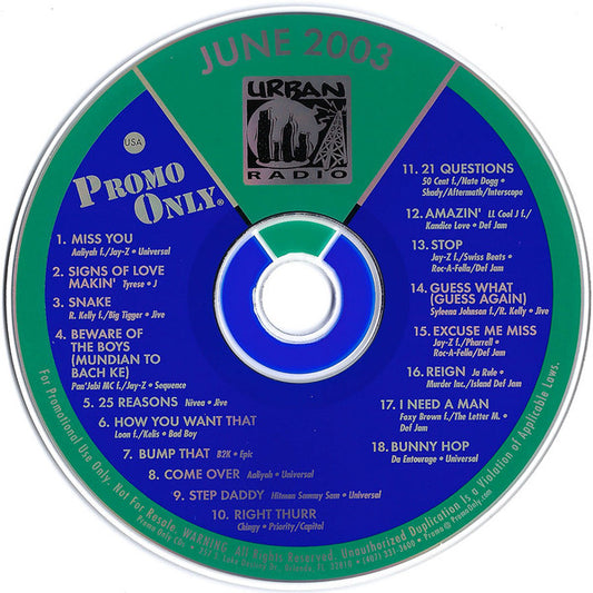 Various : Promo Only Urban Radio: June 2003 (CD, Comp, Promo)