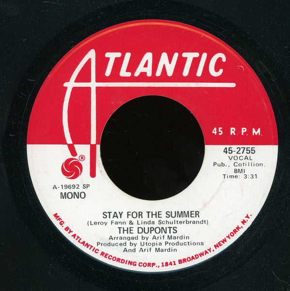 Duponts : Stay For The Summer (7", Promo, SP)